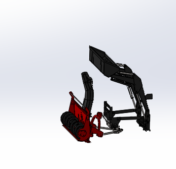 旋转式除雪机装载机构3D数模图纸 Solidworks设计